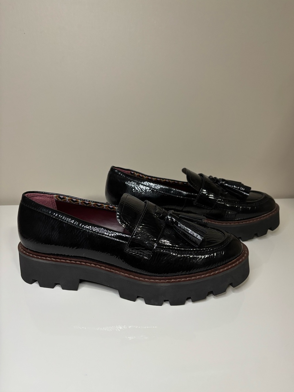 Franco Sarto Balinna Black Leather Slip On Loafers